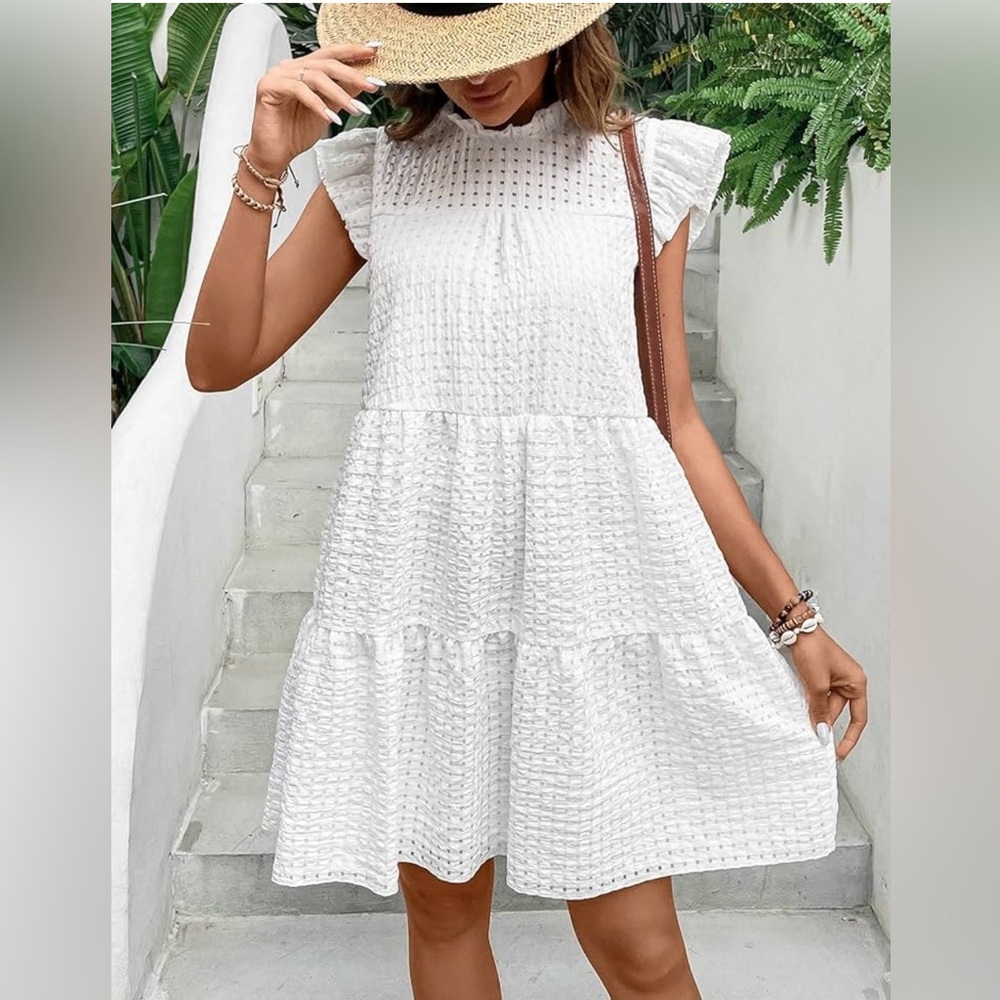 NWOT cutest “little white dress”, Large, great fit!